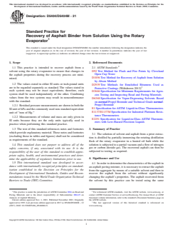 ASTM D5404/D5404M-21 ASTM D5404/D5404M-21 - Standard Practice for Recovery of Asphalt Binder from Solution Using the Rotary Evaporator - Page 1 preview