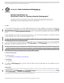 ASTM E1390-21 REDLINE ASTM E1390-21 - Standard Specification for Illuminators Used for Viewing Industrial Radiographs - Page 1 preview