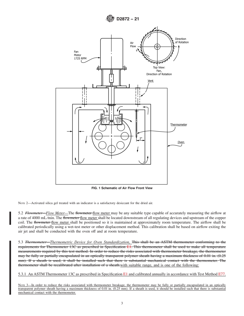 REDLINE ASTM D2872-21 - Standard Test Method for Effect of Heat and Air on a Moving Film of Asphalt (Rolling  Thin-Film Oven Test)