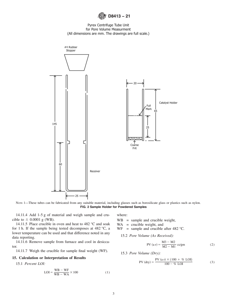 ASTM D8413-21 - Standard Guide for Measuring the Water Pore Volume of Catalytic Materials by Centrifuge