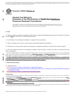 ASTM E1174-21 REDLINE ASTM E1174-21 - Standard Test Method for Evaluation of the Effectiveness of Healthcare Personnel Handwash Formulations - Page 1 preview