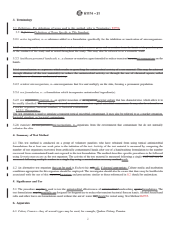 ASTM E1174-21 REDLINE ASTM E1174-21 - Standard Test Method for Evaluation of the Effectiveness of Healthcare Personnel Handwash Formulations - Page 2 preview