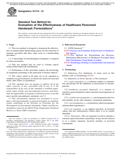 ASTM E1174-21 ASTM E1174-21 - Standard Test Method for Evaluation of the Effectiveness of Healthcare Personnel Handwash Formulations - Page 1 preview