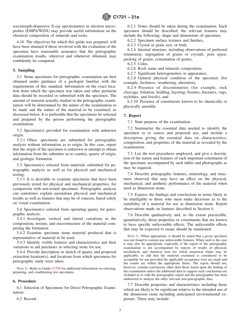 ASTM C1721-21a - Standard Guide for  Petrographic Examination of Dimension Stone