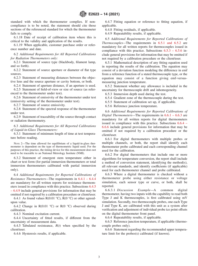 ASTM E2623-14(2021) - Standard Practice for  Reporting Thermometer Calibrations