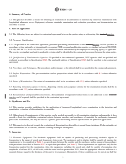 ASTM E1001-21 REDLINE ASTM E1001-21 - Standard Practice for Detection and Evaluation of Discontinuities by the Immersed Pulse-Echo Ultrasonic Method Using Longitudinal Waves - Page 3 preview