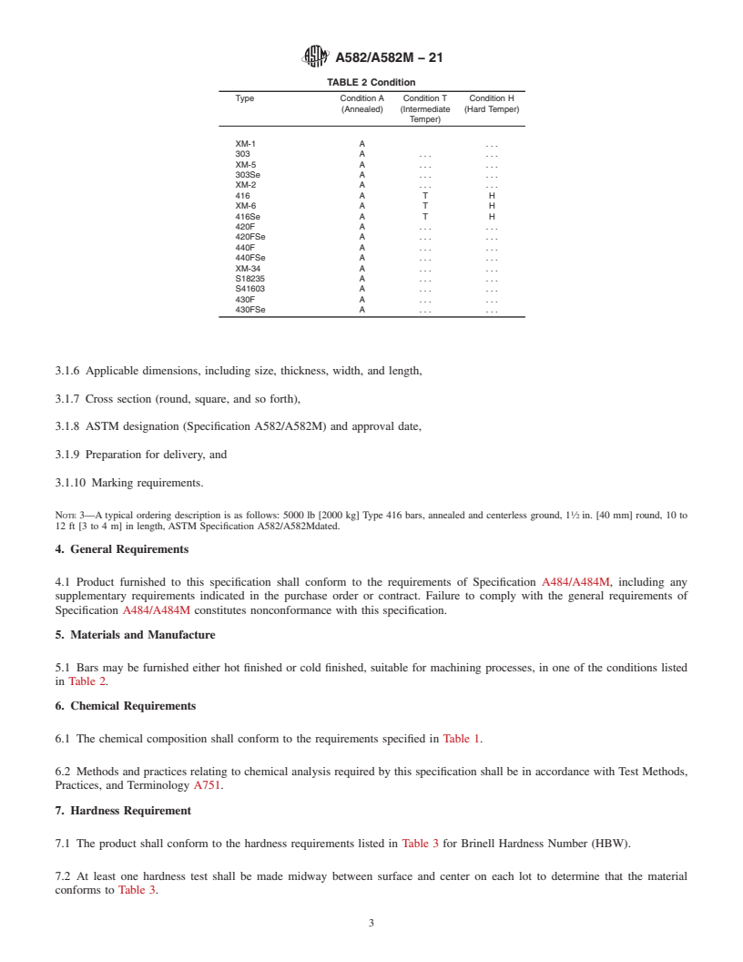 REDLINE ASTM A582/A582M-21 - Standard Specification for  Free-Machining Stainless Steel Bars