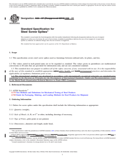 ASTM A66-21 REDLINE ASTM A66-21 - Standard Specification for Steel Screw Spikes - Page 1 preview
