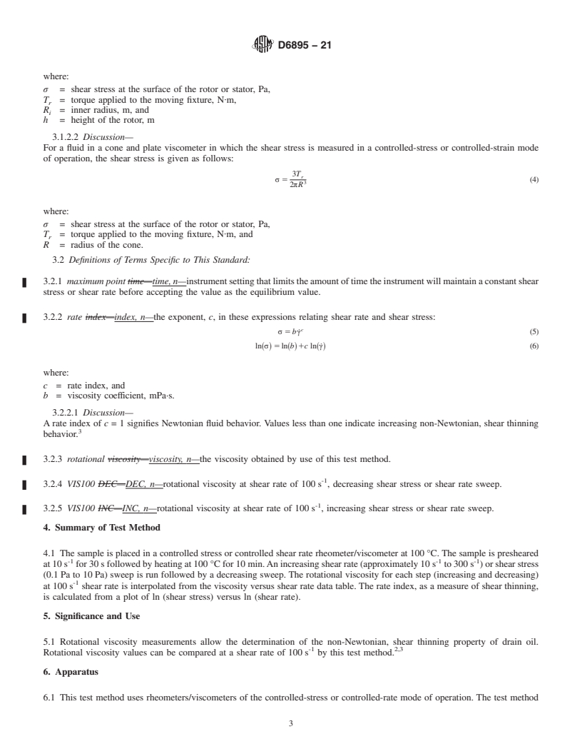 REDLINE ASTM D6895-21 - Standard Test Method for  Rotational Viscosity of Heavy Duty Diesel Drain Oils at 100 °C