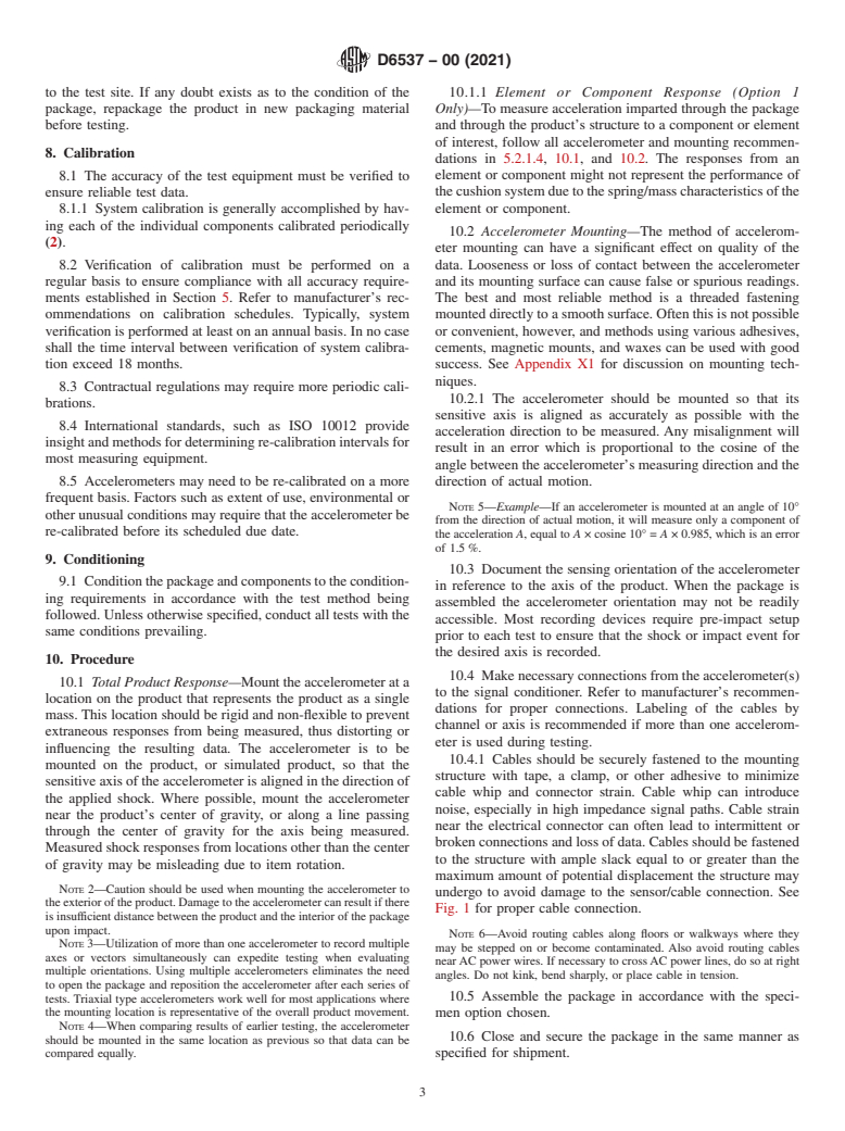 ASTM D6537-00(2021) - Standard Practice for  Instrumented Package Shock Testing For Determination of Package   Performance