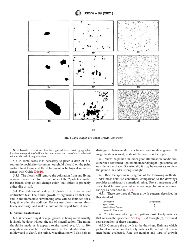 ASTM D3274-09(2021) - Standard Test Method for Evaluating Degree of Surface Disfigurement of Paint Films by   Fungal  or Algal Growth, or Soil and Dirt Accumulation