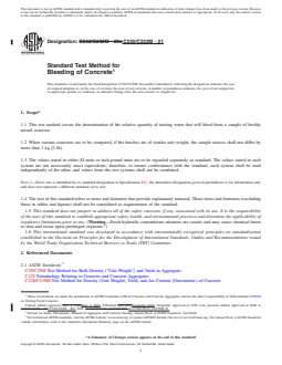ASTM C232/C232M-21 REDLINE ASTM C232/C232M-21 - Standard Test Method for Bleeding of Concrete - Page 1 preview