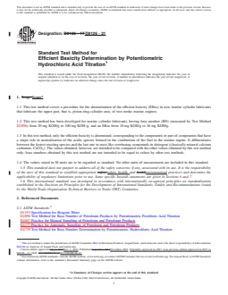 ASTM D8126-21 REDLINE ASTM D8126-21 - Standard Test Method for Efficient Basicity Determination by Potentiometric Hydrochloric Acid Titration - Page 1 preview