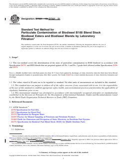 ASTM D7321-21 REDLINE ASTM D7321-21 - Standard Test Method for Particulate Contamination of Biodiesel B100 Blend Stock Biodiesel Esters and Biodiesel Blends by Laboratory Filtration - Page 1 preview