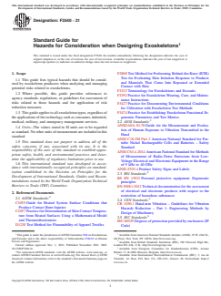 ASTM F3540-21 - Standard Guide for Hazards for Consideration when Designing Exoskeletons - Page 1 preview
