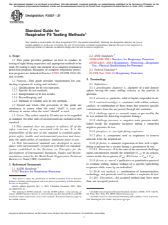 ASTM F3537-21 ASTM F3537-21 - Standard Guide for Respirator Fit Testing Methods - Page 1 preview