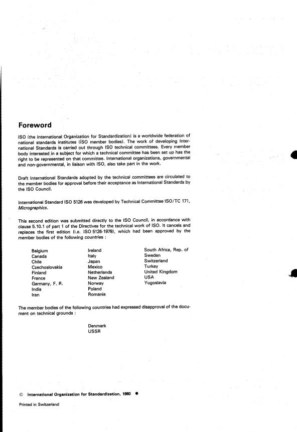 ISO 5126:1980 ISO 5126:1980 - Micrographics -- Computer output microfiche (COM) -- Microfiche A6 - Page 2 preview
