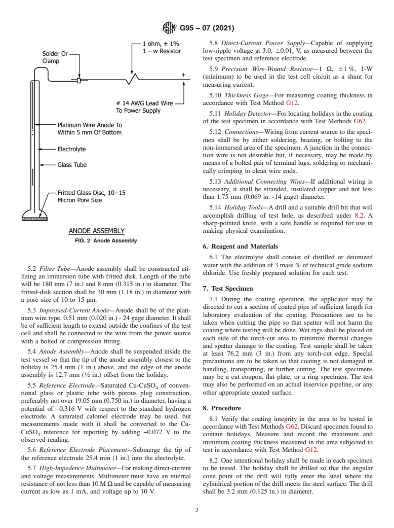 ASTM G95-07(2021) - Standard Test Method for Cathodic Disbondment Test of Pipeline Coatings (Attached Cell  Method)