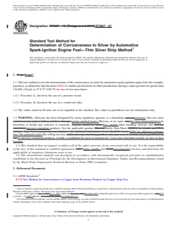 REDLINE ASTM D7667-21 - Standard Test Method for  Determination of Corrosiveness to Silver by Automotive Spark-Ignition  Engine Fuel—Thin Silver Strip Method