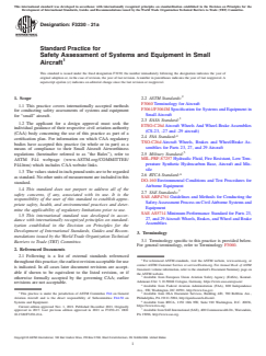 ASTM F3230-21a ASTM F3230-21a - Standard Practice for Safety Assessment of Systems and Equipment in Small Aircraft - Page 1 preview