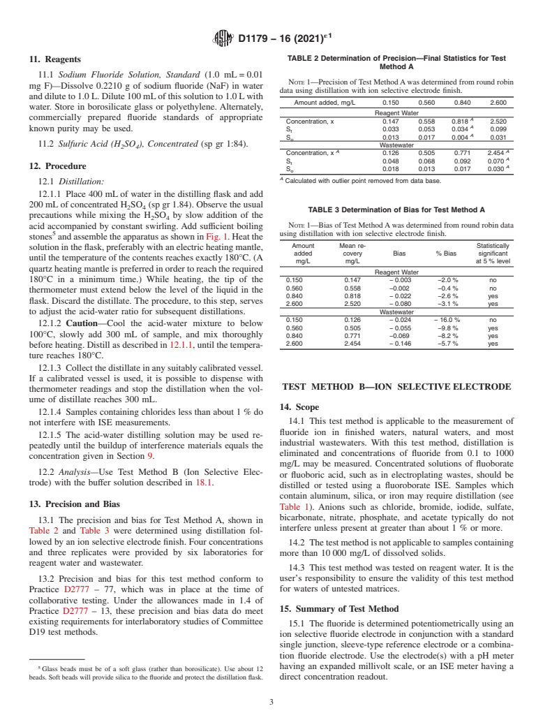 ASTM D1179-16(2021)e1 - Standard Test Methods for  Fluoride Ion in Water