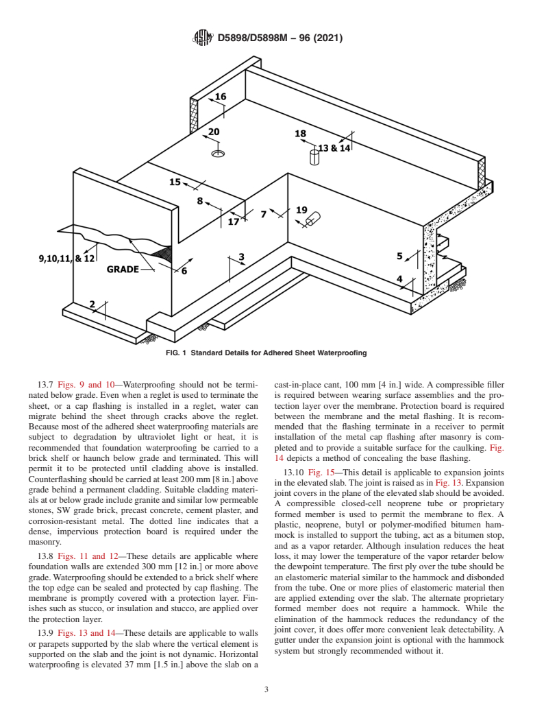 ASTM D5898/D5898M-96(2021) - Standard Guide for  Standard Details for Adhered Sheet Waterproofing