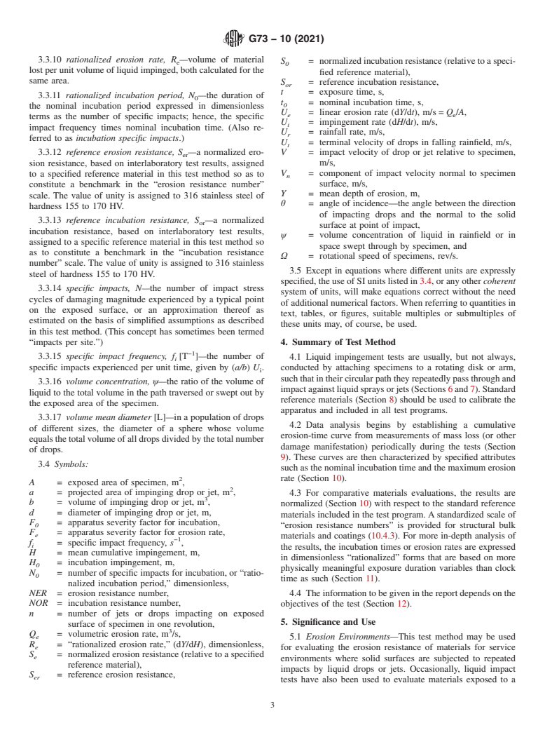 ASTM G73-10(2021) - Standard Test Method for Liquid Impingement Erosion Using Rotating Apparatus