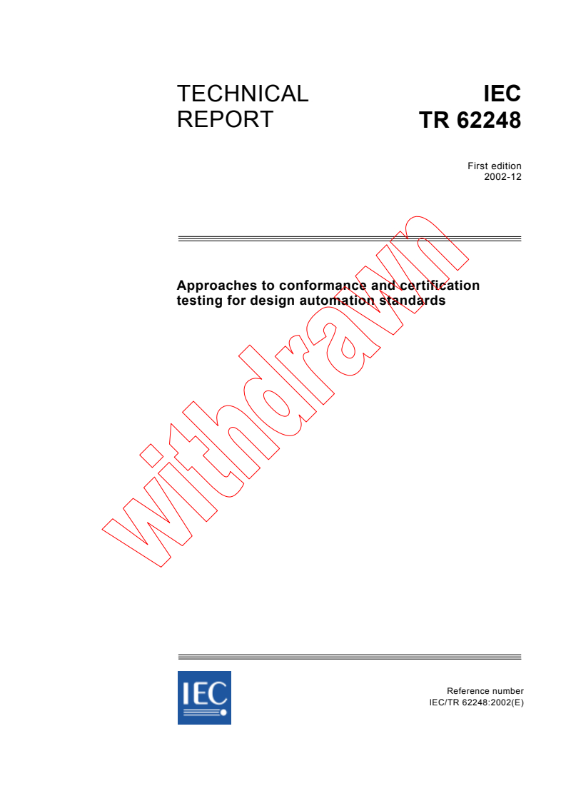 IEC TR 62248:2002 - Approaches to conformance and certification testing for automation standards
Released:12/5/2002
Isbn:2831867630