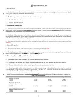 ASTM D6162/D6162M-21 REDLINE ASTM D6162/D6162M-21 - Standard Specification for Styrene Butadiene Styrene (SBS) Modified Bituminous Sheet Materials Using a Combination of Polyester and Glass Fiber Reinforcements - Page 2 preview