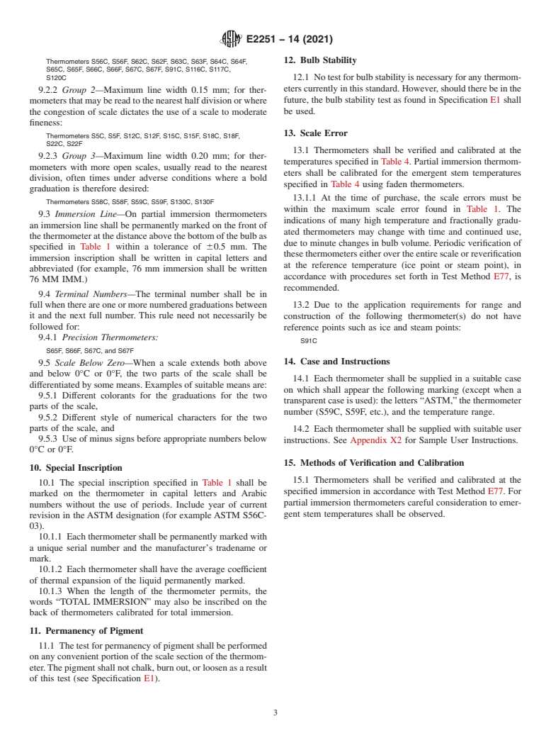 ASTM E2251-14(2021) - Standard Specification for  Liquid-in-Glass ASTM Thermometers with Low-Hazard Precision   Liquids