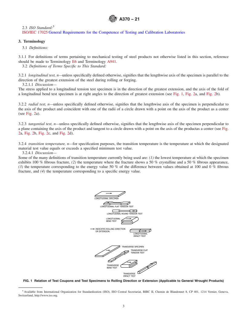 REDLINE ASTM A370-21 - Standard Test Methods and Definitions for Mechanical Testing of Steel Products