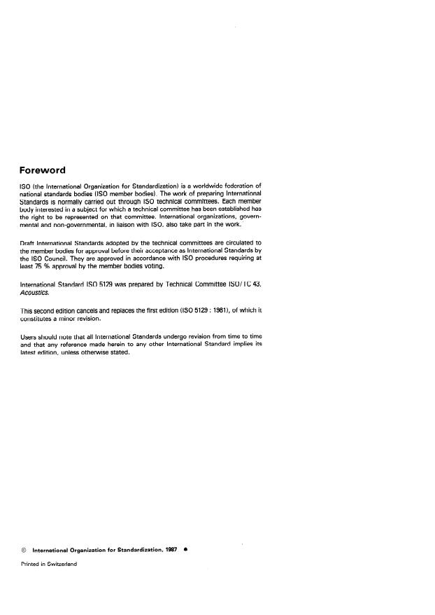ISO 5129:1987 ISO 5129:1987 - Acoustics -- Measurement of noise inside aircraft - Page 2 preview