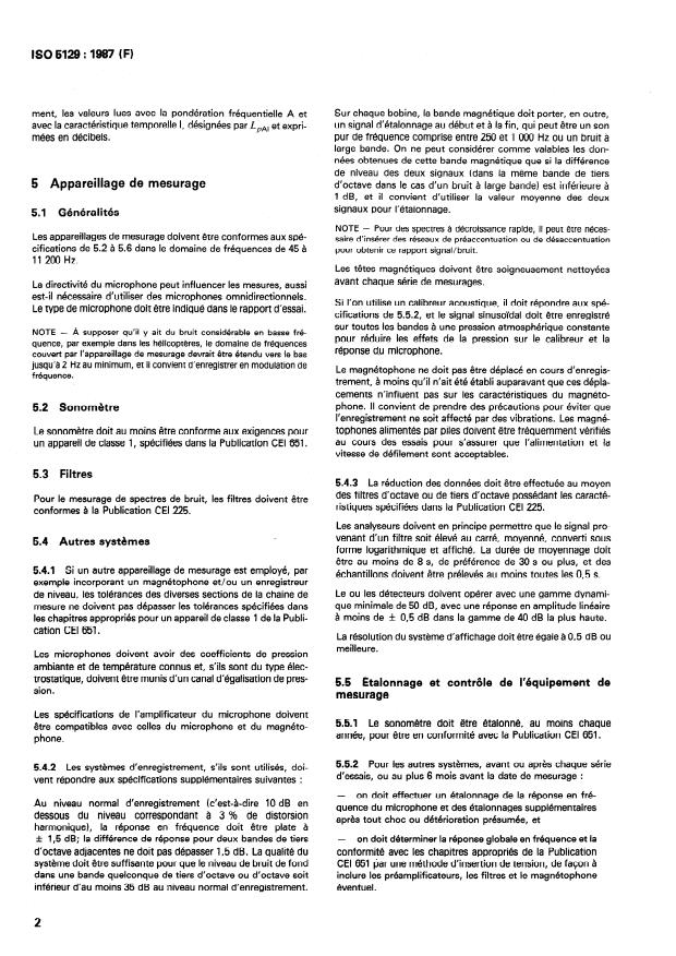 ISO 5129:1987 ISO 5129:1987 - Acoustique -- Mesurage du bruit a l'intérieur des aéronefs - Page 4 preview