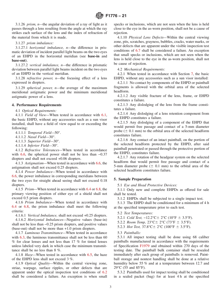 ASTM F1776-21 - Standard Specification for Eye Protective Devices for Paintball Sports