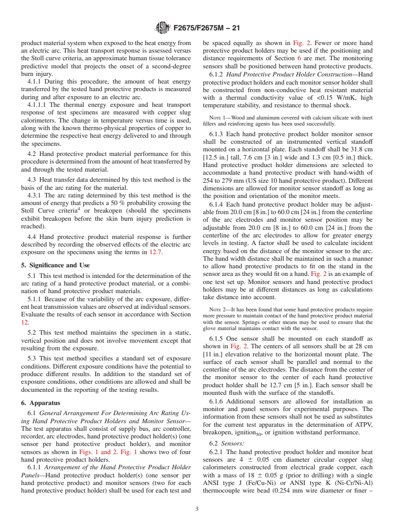 ASTM F2675/F2675M-21 - Standard Test Method for Determining Arc Ratings of Hand Protective Products Developed  and Used for Electrical Arc Flash Protection