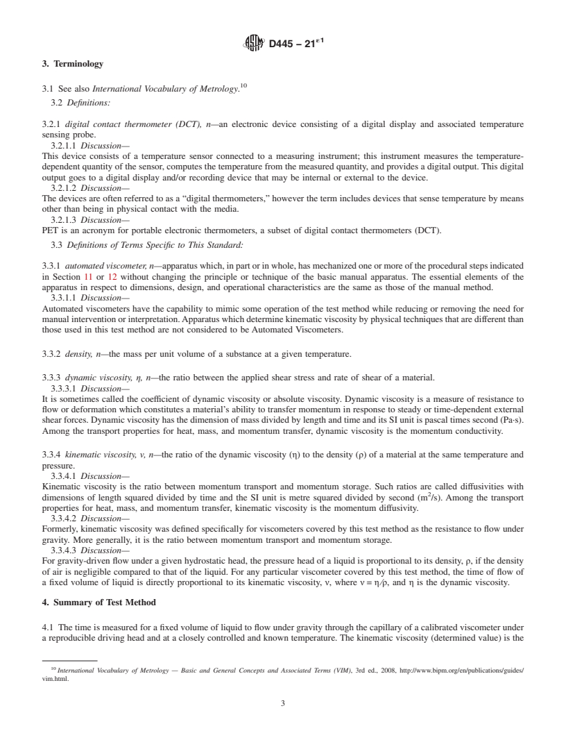 REDLINE ASTM D445-21e1 - Standard Test Method for  Kinematic Viscosity of Transparent and Opaque Liquids (and  Calculation of Dynamic Viscosity)