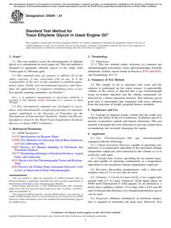 ASTM D4291-21 ASTM D4291-21 - Standard Test Method for Trace Ethylene Glycol in Used Engine Oil - Page 1 preview