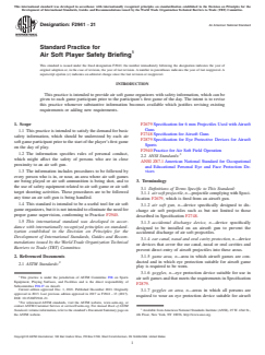 ASTM F2941-21 ASTM F2941-21 - Standard Practice for Air Soft Player Safety Briefing - Page 1 preview