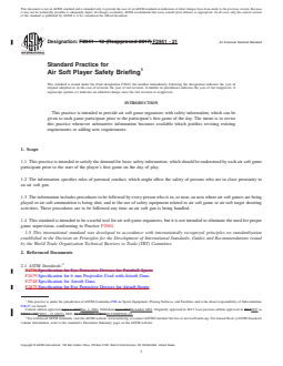 ASTM F2941-21 REDLINE ASTM F2941-21 - Standard Practice for Air Soft Player Safety Briefing - Page 1 preview
