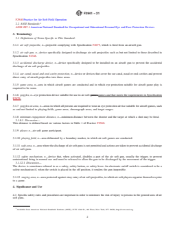 ASTM F2941-21 REDLINE ASTM F2941-21 - Standard Practice for Air Soft Player Safety Briefing - Page 2 preview
