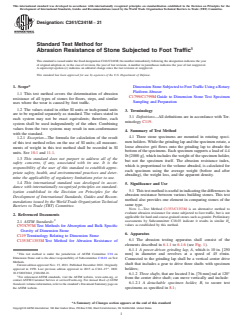 ASTM C241/C241M-21 ASTM C241/C241M-21 - Standard Test Method for Abrasion Resistance of Stone Subjected to Foot Traffic - Page 1 preview