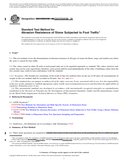 ASTM C241/C241M-21 REDLINE ASTM C241/C241M-21 - Standard Test Method for Abrasion Resistance of Stone Subjected to Foot Traffic - Page 1 preview