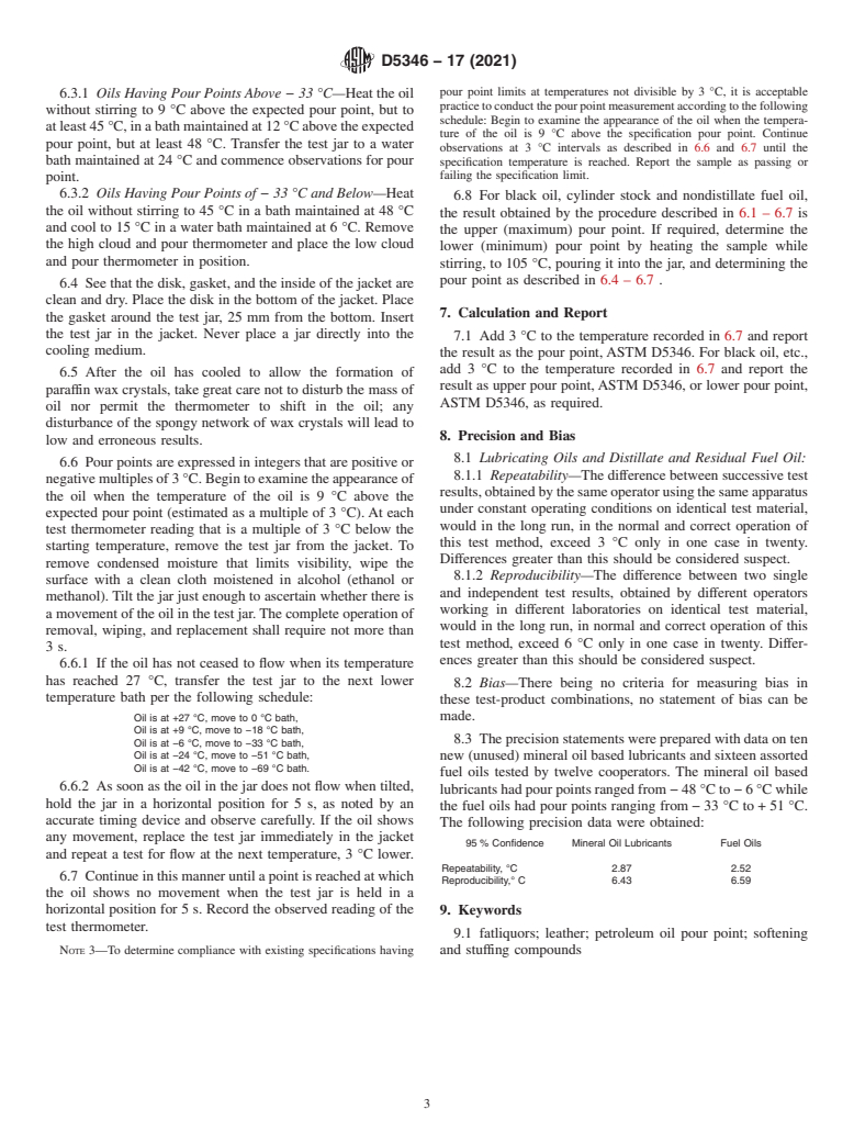 ASTM D5346-17(2021) - Standard Test Method for  Determination of the Pour Point of Petroleum Oil Used in Fatliquors  and Softening Compounds