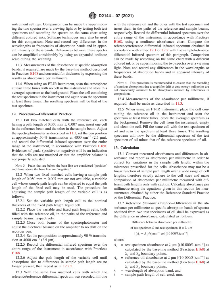 ASTM D2144-07(2021) - Standard Practices for  Examination of Electrical Insulating Oils by Infrared Absorption