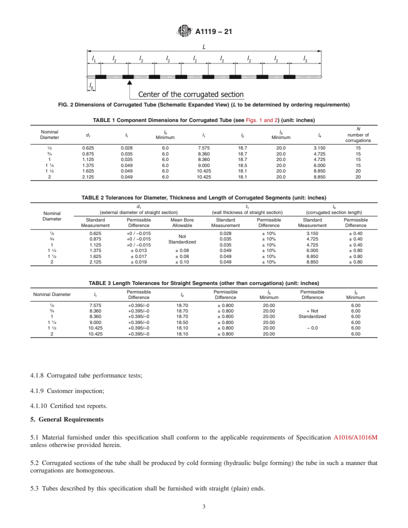 REDLINE ASTM A1119-21 - Standard Specification for Welded Partially Corrugated Tube for Potable Water and General  Service