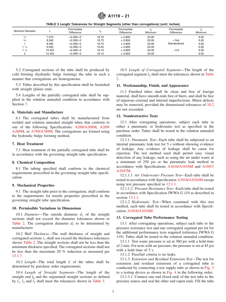 ASTM A1119-21 - Standard Specification for Welded Partially Corrugated Tube for Potable Water and General  Service