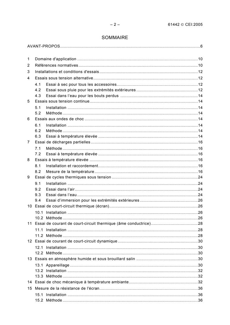 IEC 61442:2005 IEC 61442:2005 - Test methods for accessories for power cables with rated voltages from 6 kV (Um = 7,2 kV) up to 30 kV (Um = 36 kV) - Page 4 preview