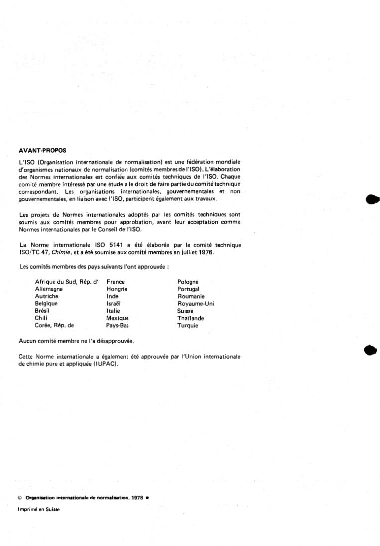 ISO 5141:1978 ISO 5141:1978 - Propylene for industrial use — Determination of traces of water — Karl Fischer method
Released:7/1/1978 - Page 2 preview