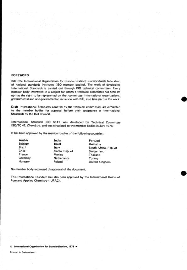 ISO 5141:1978 ISO 5141:1978 - Propylene for industrial use -- Determination of traces of water -- Karl Fischer method - Page 2 preview