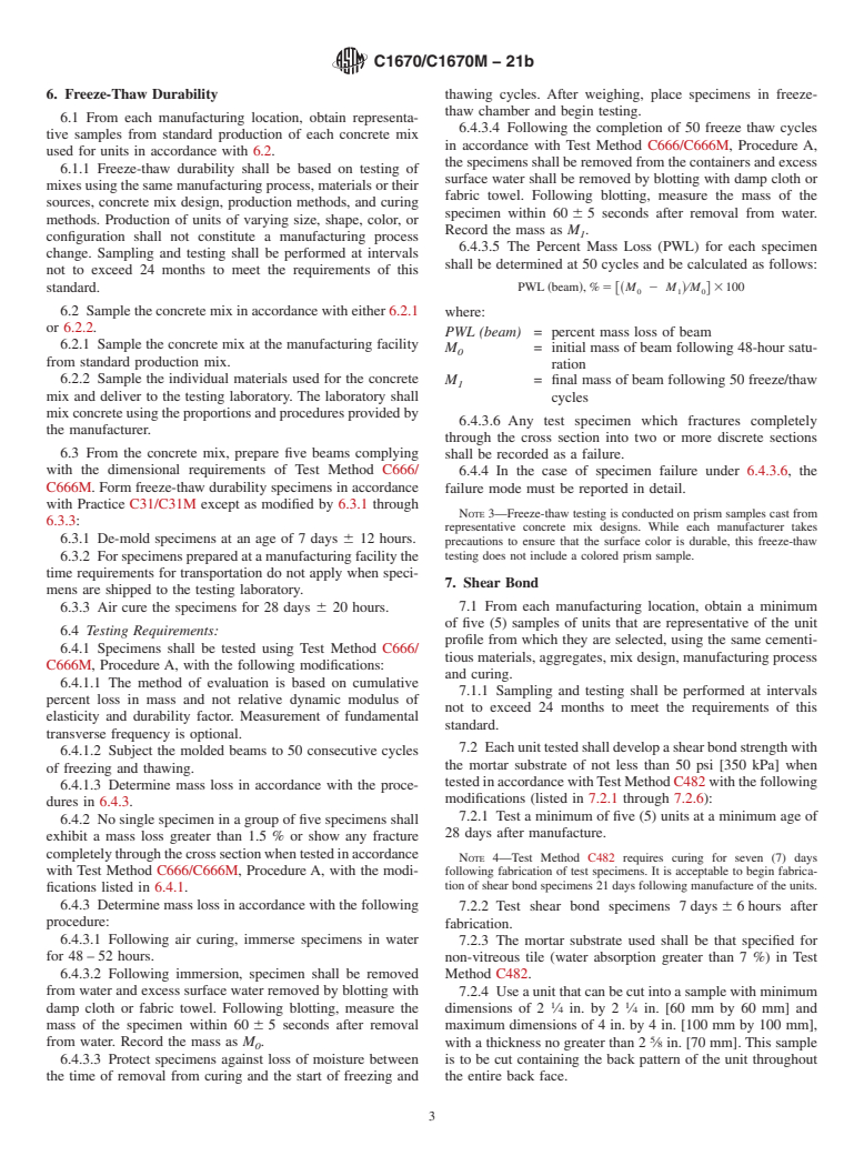 ASTM C1670/C1670M-21b - Standard Specification for Adhered Manufactured Stone Masonry Veneer Units